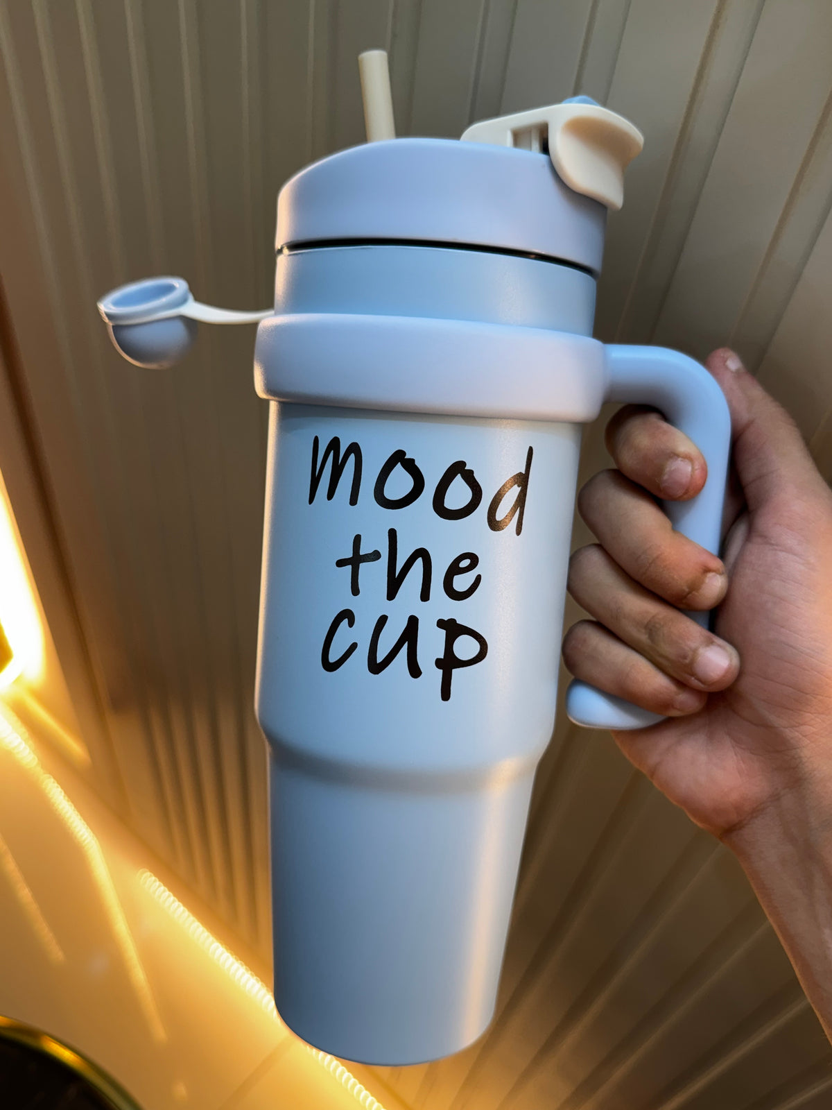 Mood the Cup Insulated Stainless Steel Tumbler with Handle – 900ml | Daily Clink