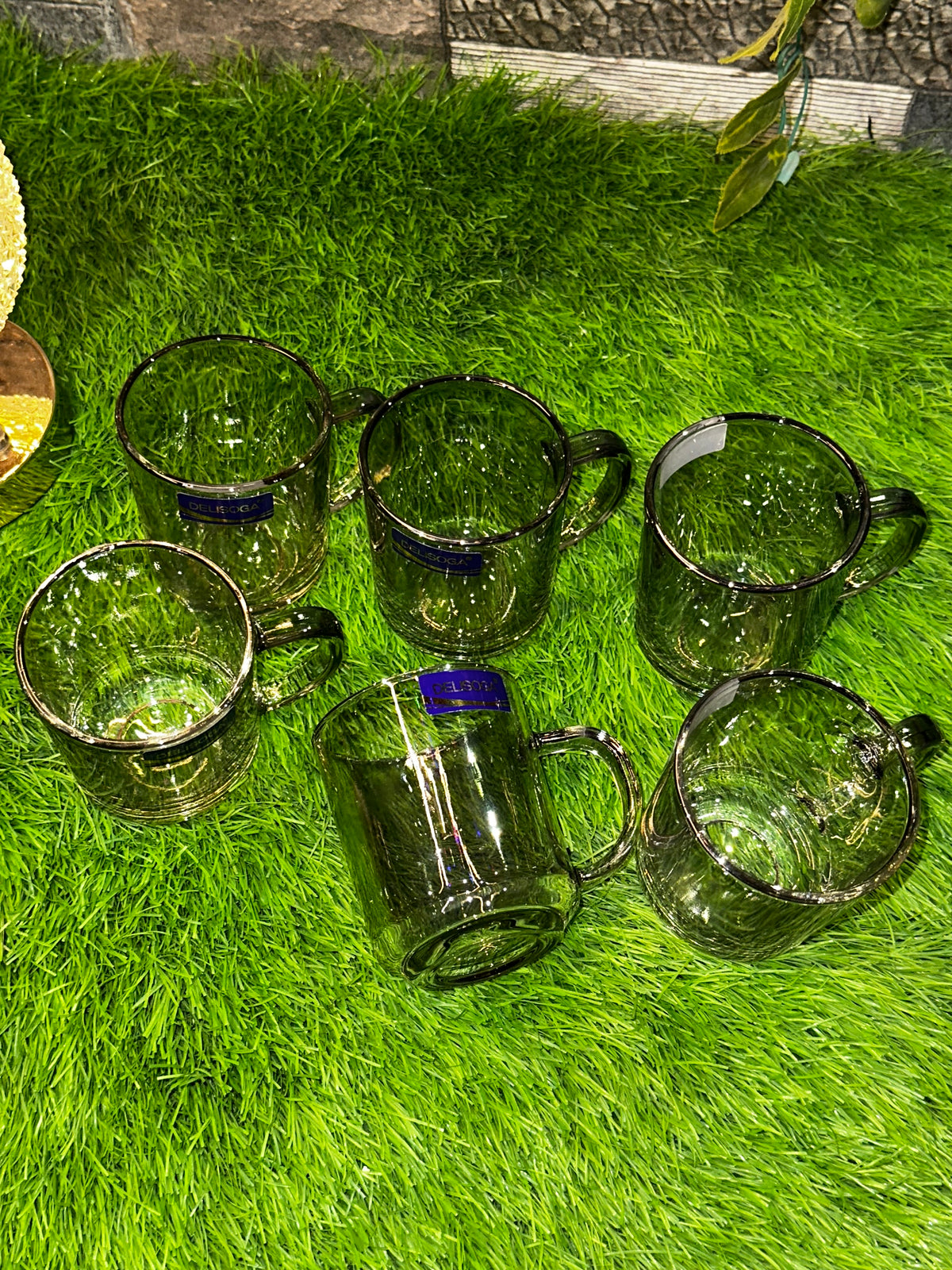 Crystal Clear Glass Mugs Set of 6 (240ml) | Daily Clink ☕