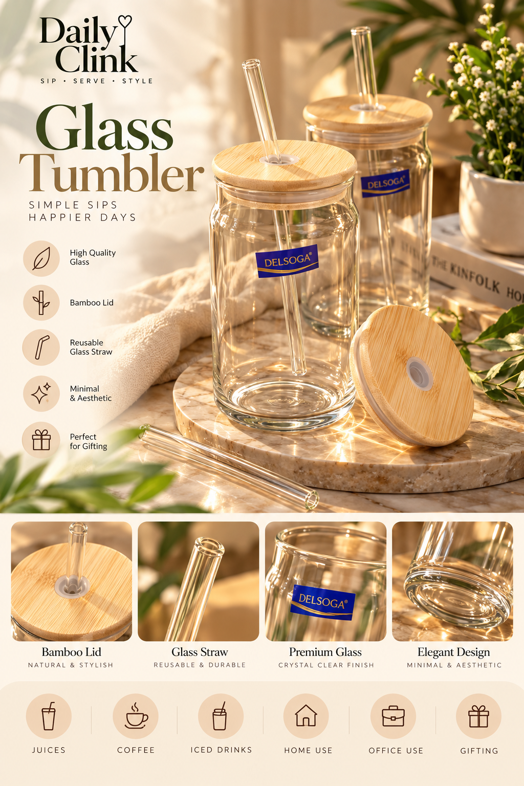Daily Clink | Glass Sipper