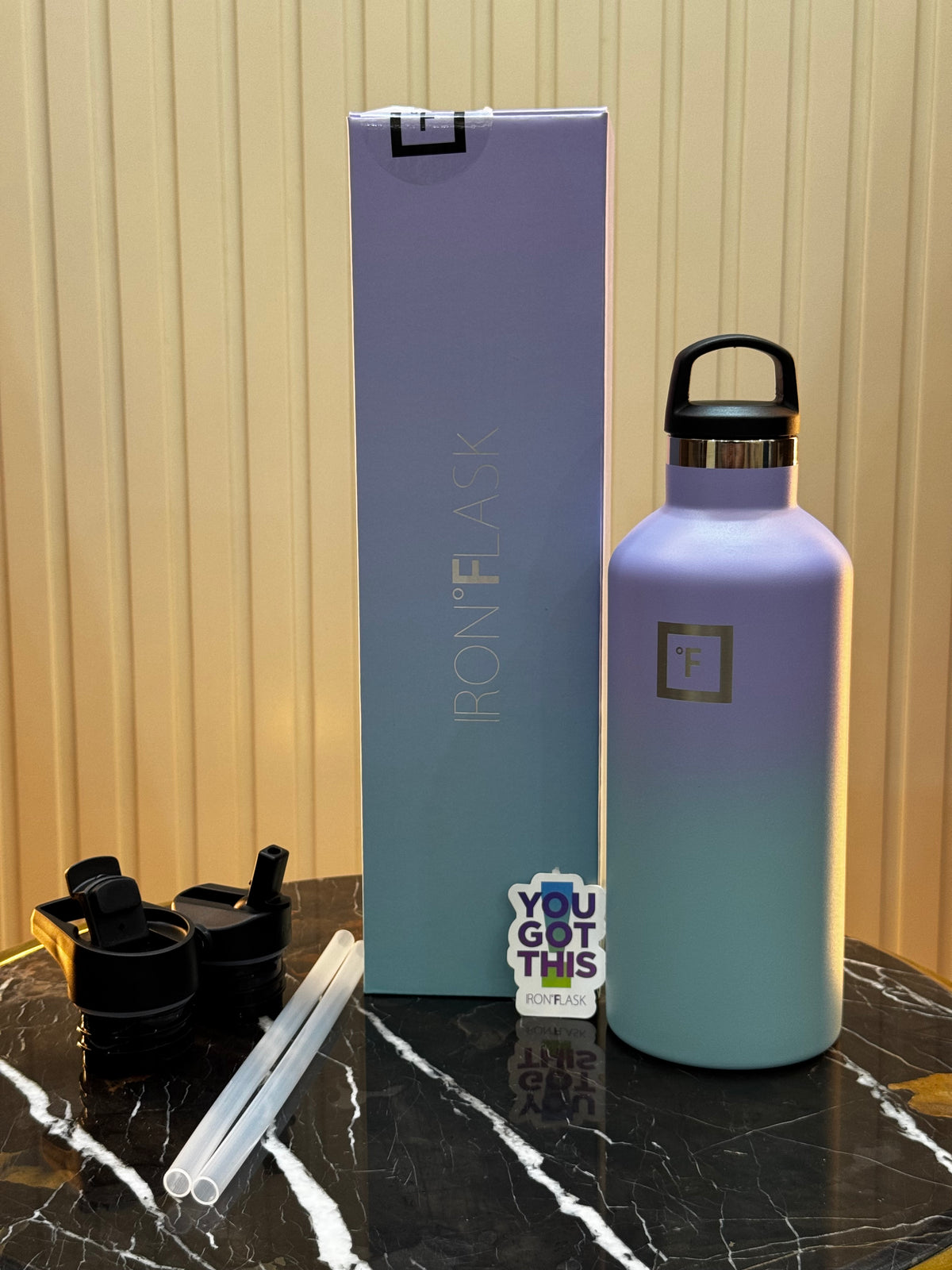 Iron Flask Gradient Stainless Steel Water Bottle | Blue & Lavender Mint | Daily Clink