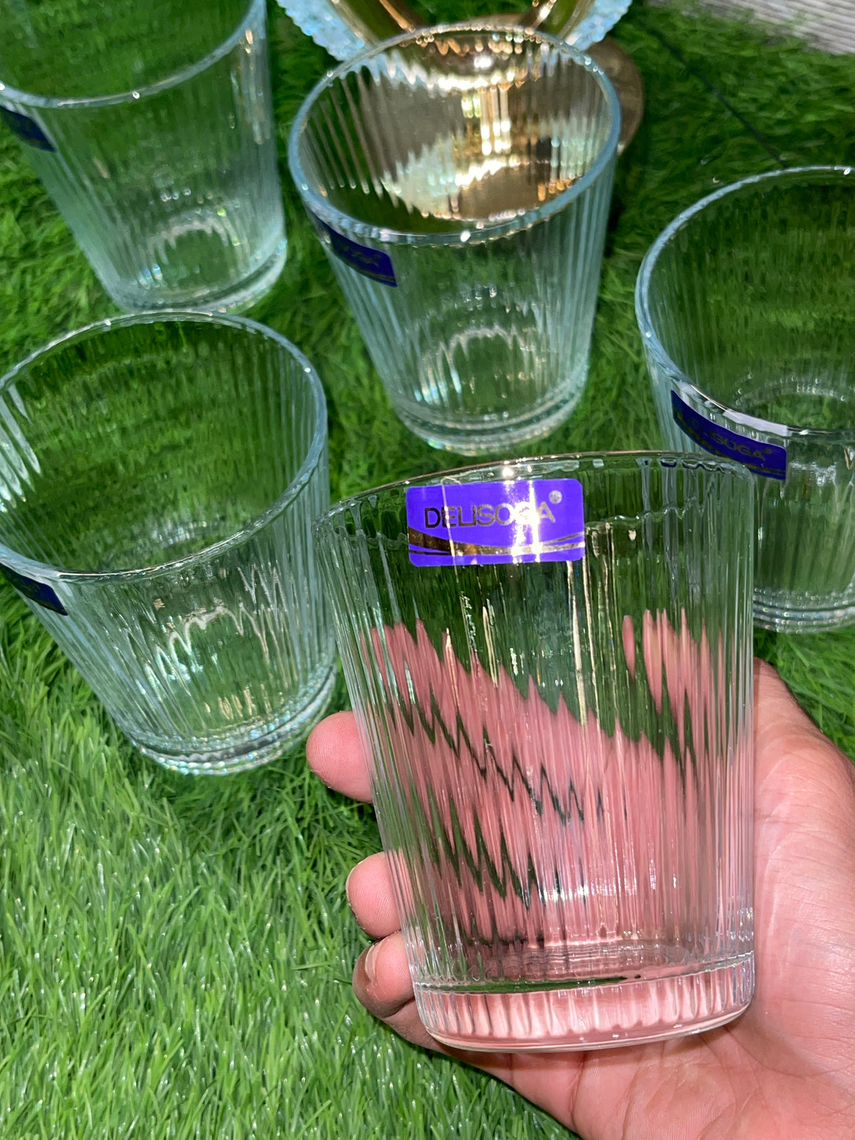 DSY 5840-1A Ribbed Glass Tumbler Set of 6