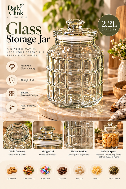 Glass Storage Jar 2.2L | DailyClink