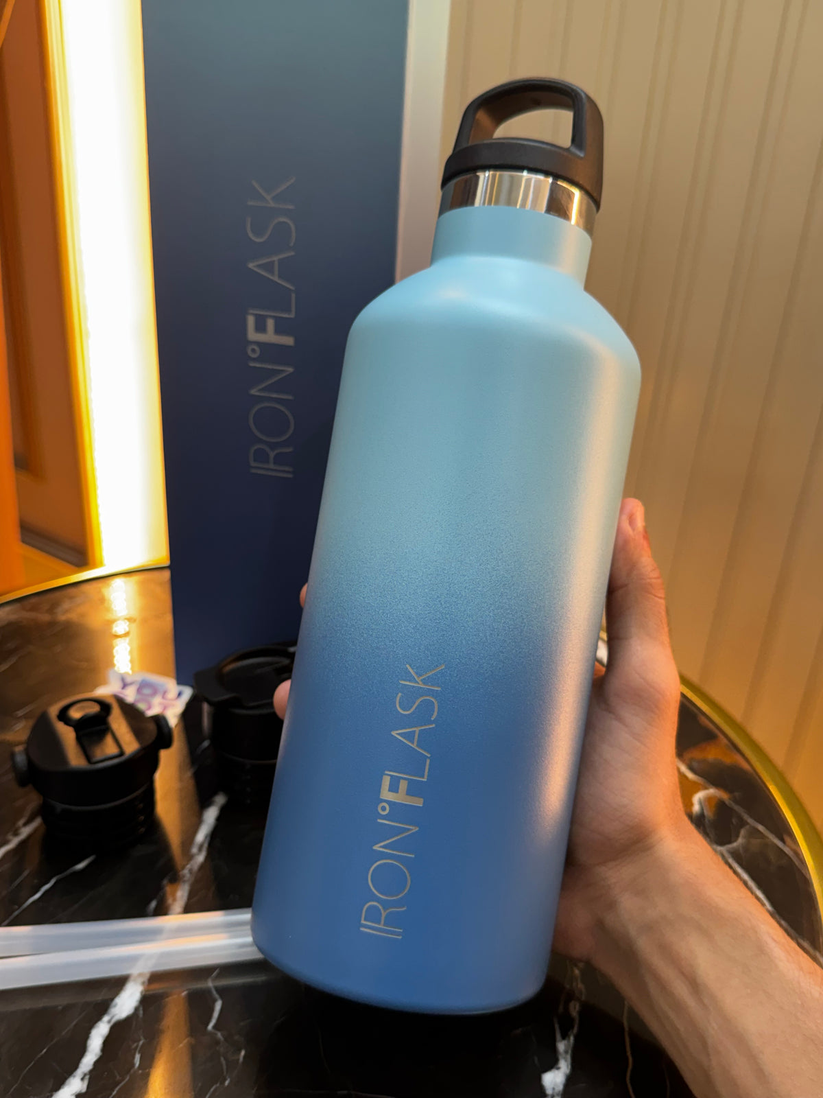 Iron Flask Gradient Stainless Steel Water Bottle | Blue & Lavender Mint | Daily Clink