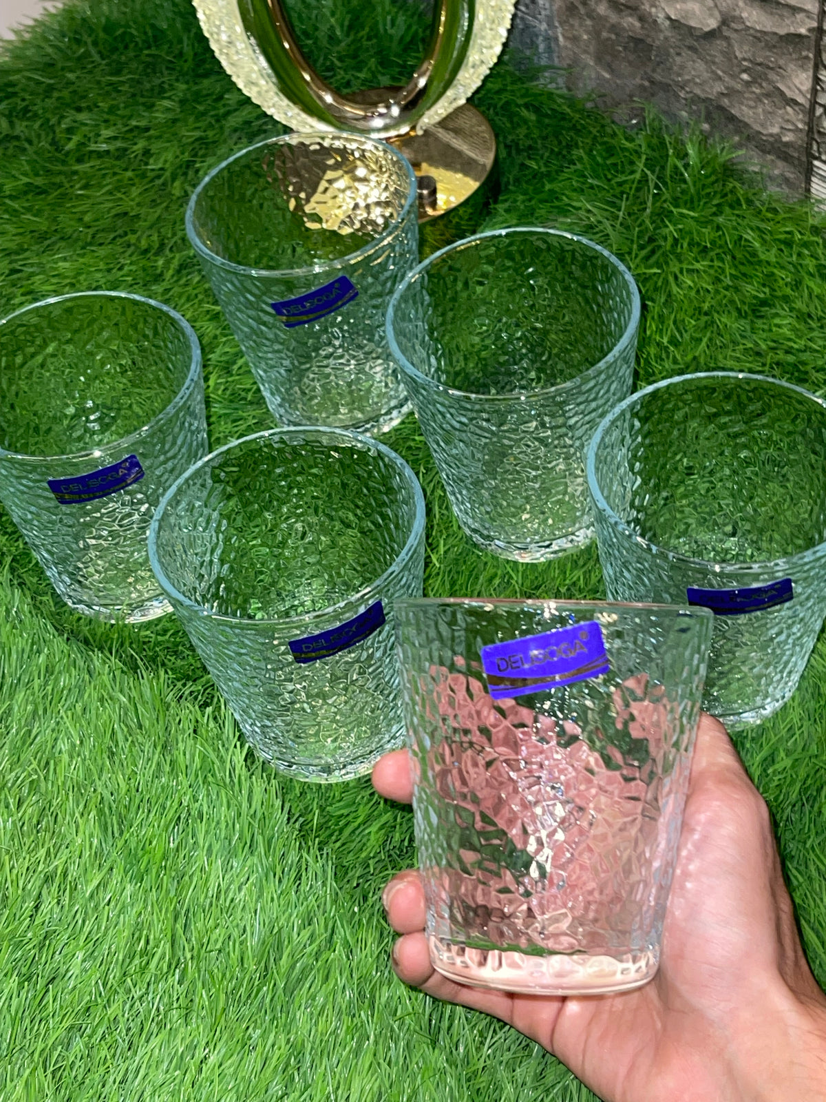 DSY5840-1 | Textured Glass Set - 6 Pcs