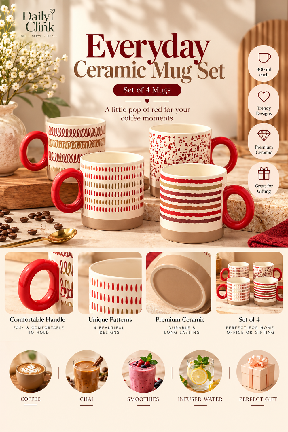 Ceramic Mugs & Cups ☕🤍
