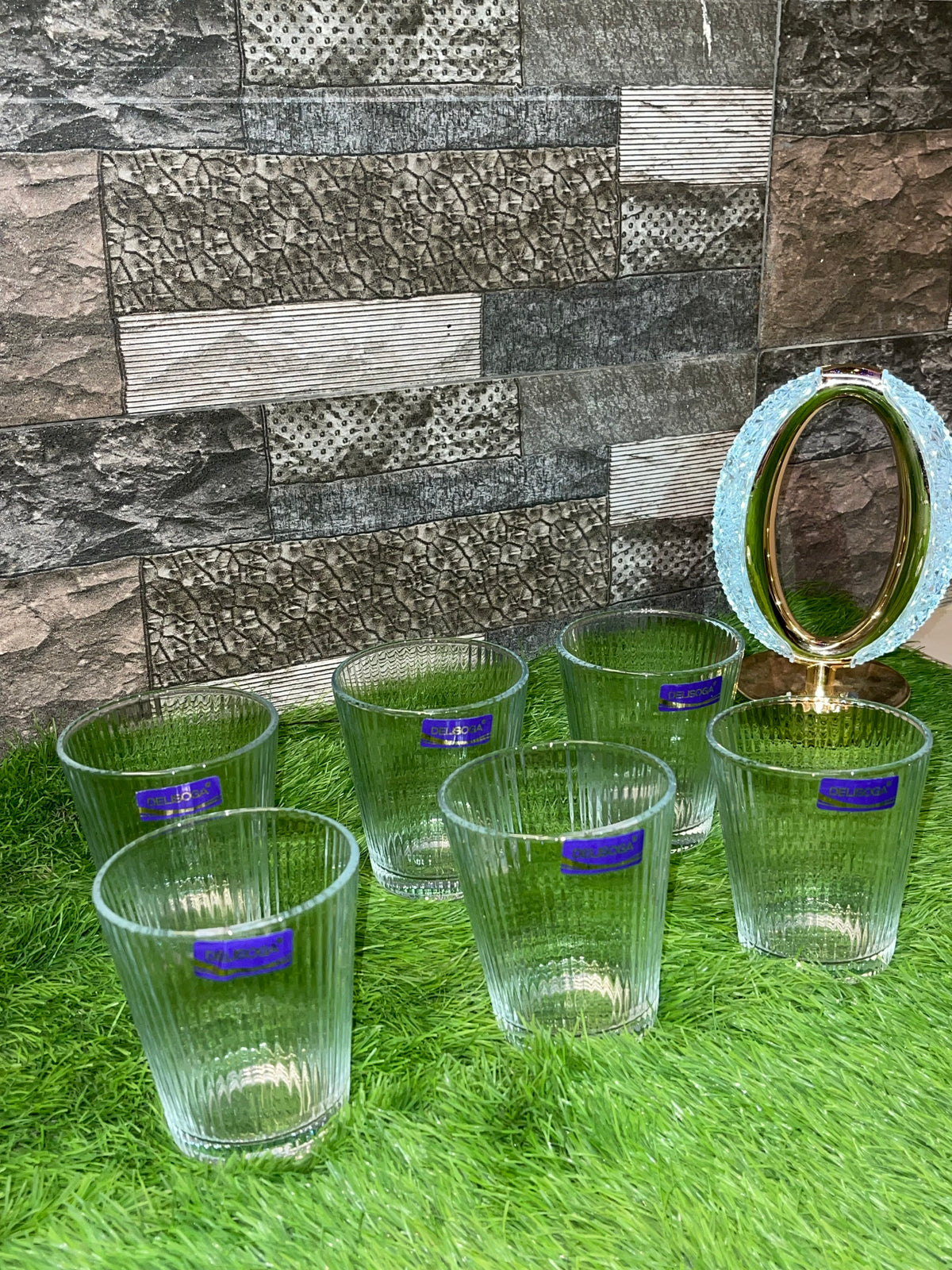 DSY 5840-1A Ribbed Glass Tumbler Set of 6