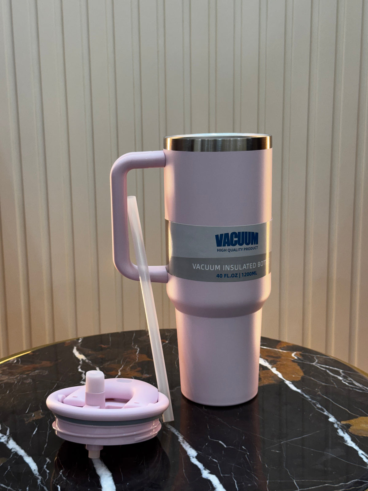 Daily Clink Pink Vacuum Insulated Tumbler with Handle & Straw – 1200ml (40oz) 🎀