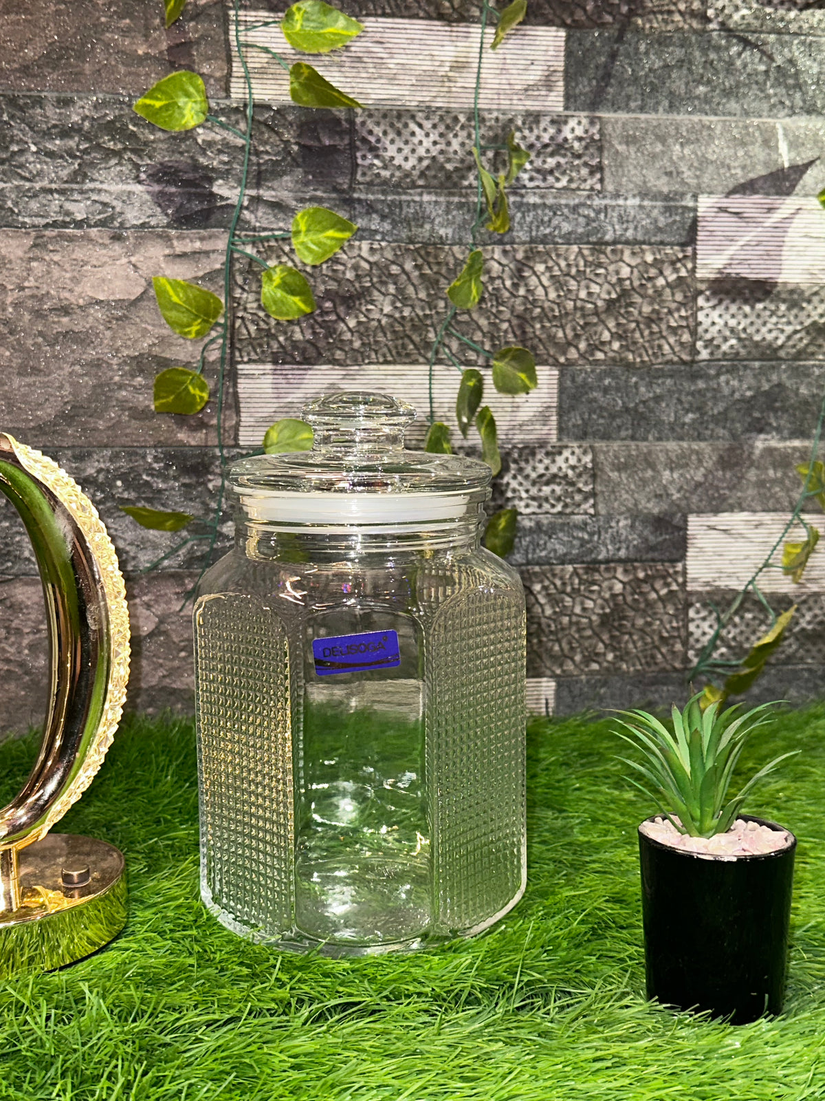 Ribbed Glass Storage Jar 2.2L | DAILYCLINK