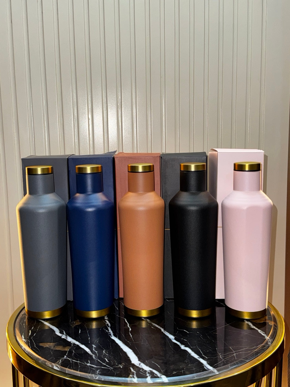 Premium Matte Insulated Bottle with Golden Accents | Daily Clink ✨