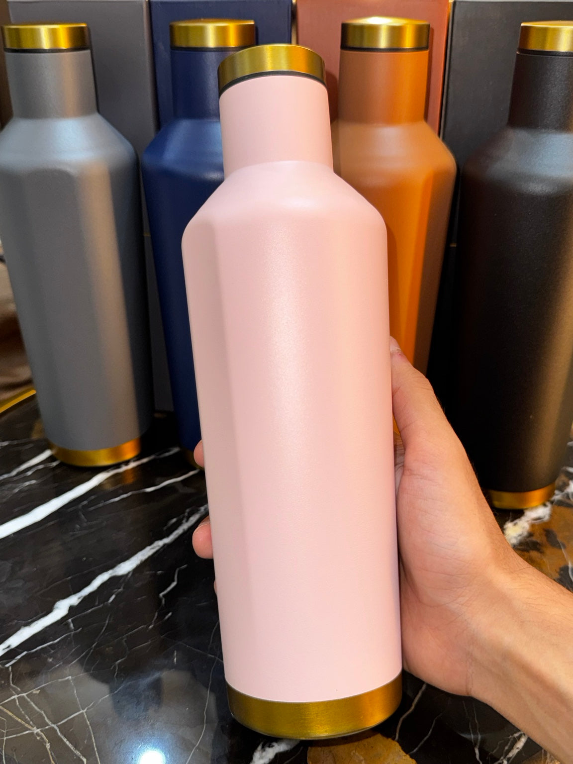 Premium Matte Insulated Bottle with Golden Accents | Daily Clink ✨