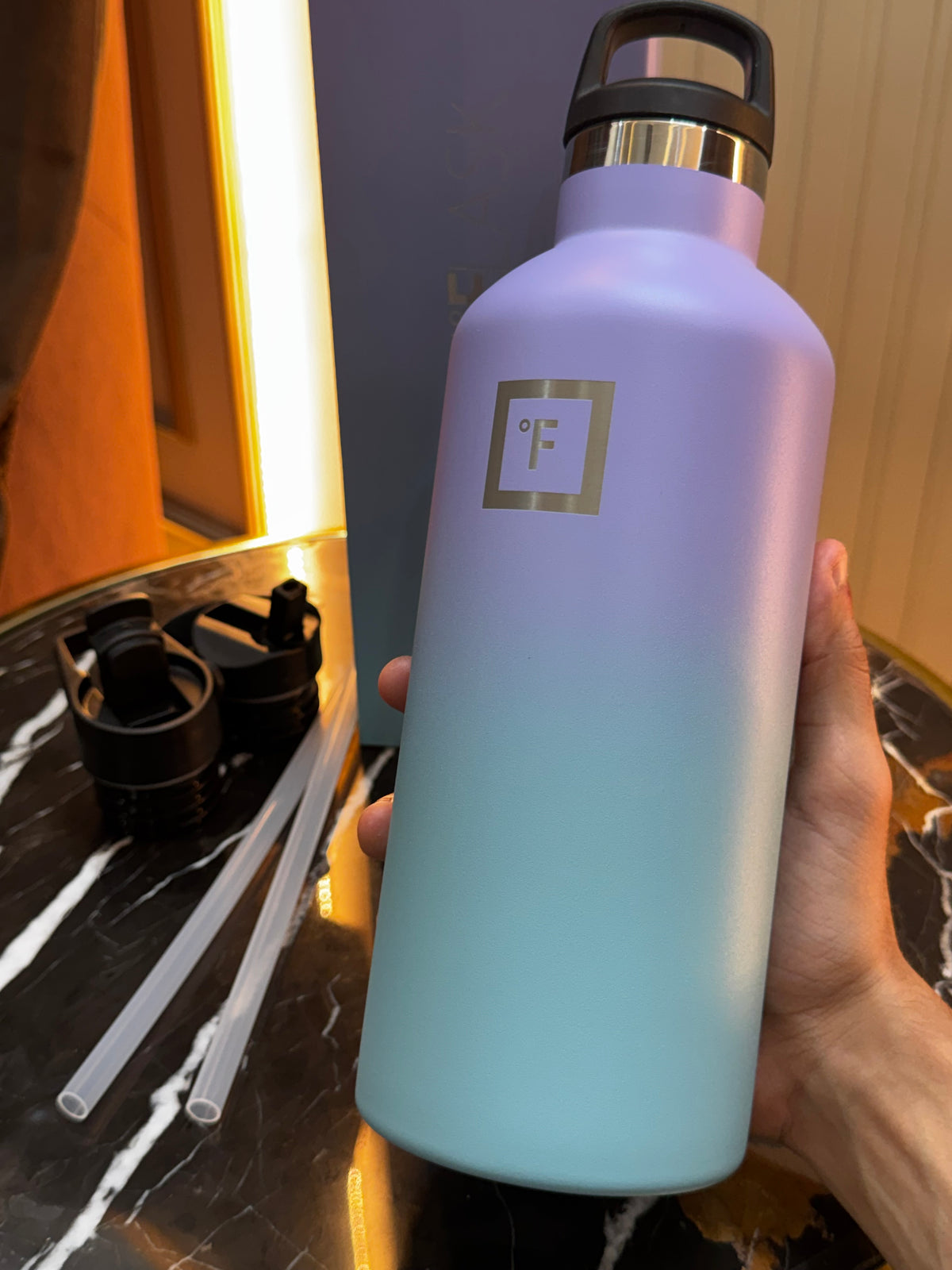 Iron Flask Gradient Stainless Steel Water Bottle | Blue & Lavender Mint | Daily Clink