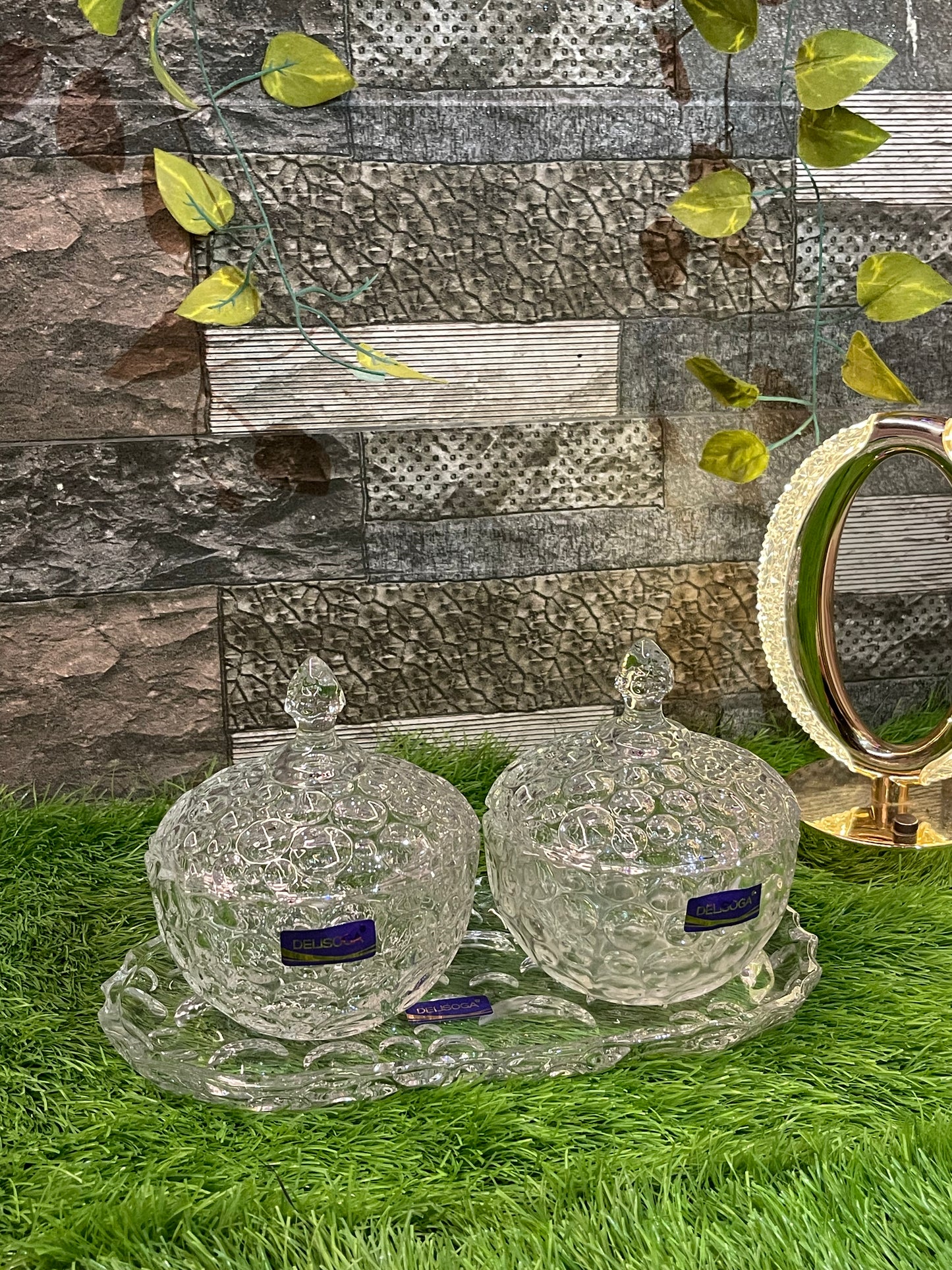 Glass Candy Jar Set with Matching Tray | Daily Clink ✨