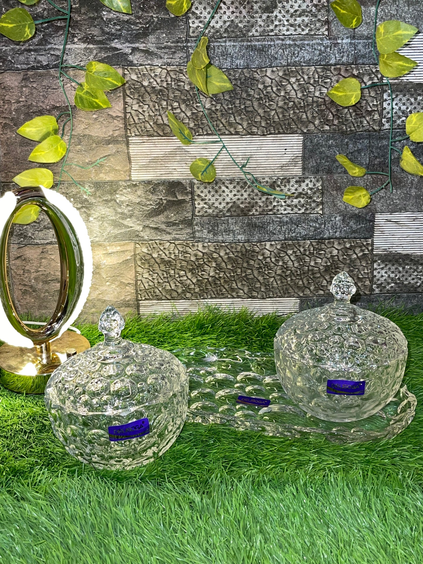 Glass Candy Jar Set with Matching Tray | Daily Clink ✨